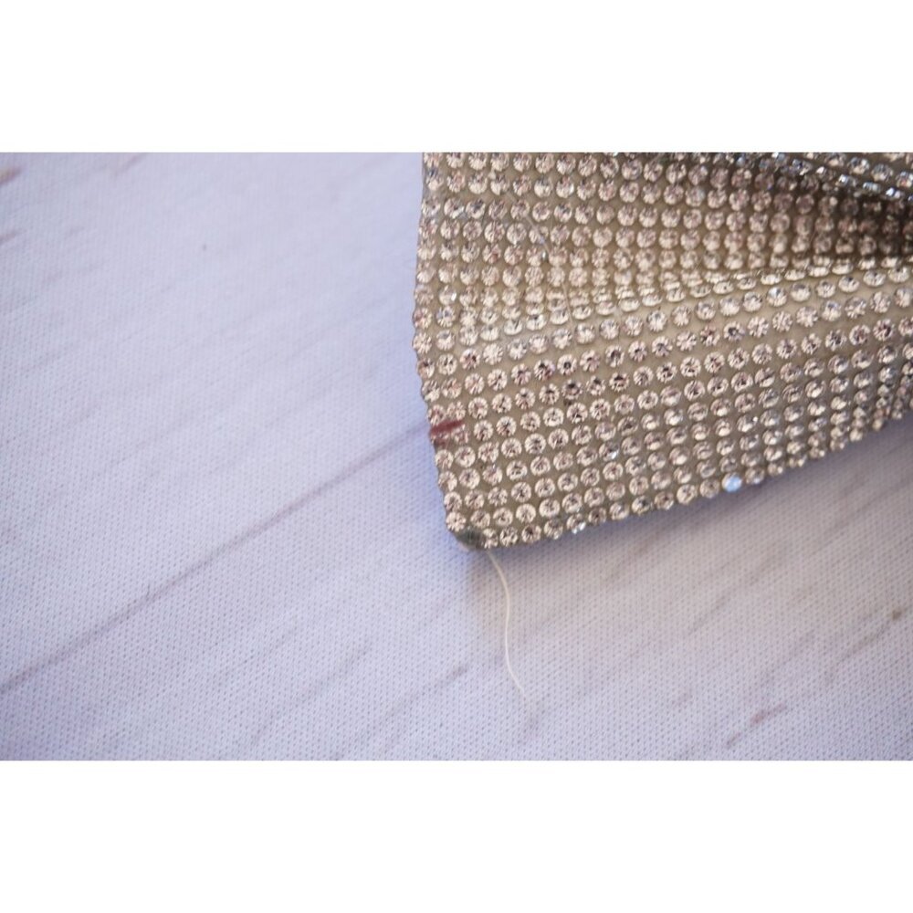 Handmade Silver Pre-Tied Crystal Rhinestones Bow Tie - Picture 3 of 9